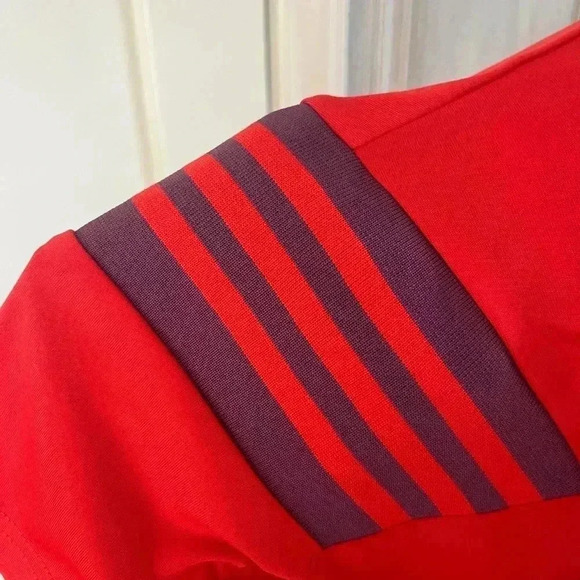 ADIDAS Floral graphic 03 striped sleeve Red Jersey tee oversized blokecore S - Picture 11 of 15